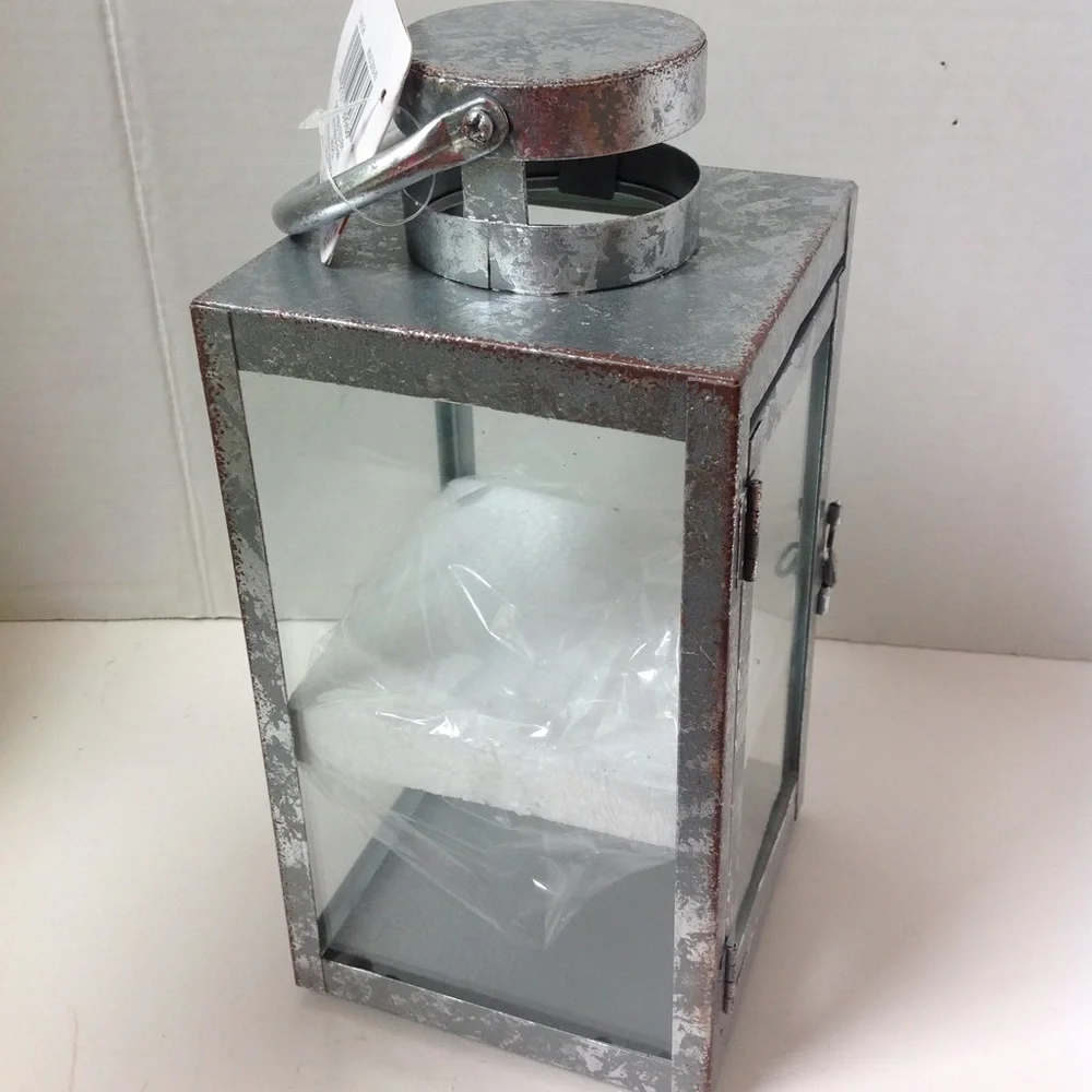 Ashland Silver Metal Lantern Decorative Lantern